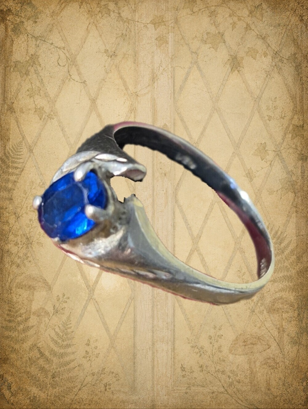 Springs & Sleeping Waters ⛲️ Vintage Blue Gemstone & 925 Silver Ring sz 7